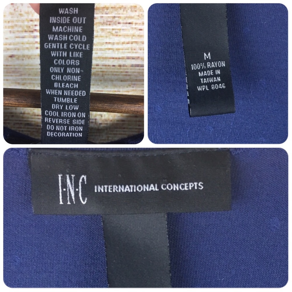 I-N-C Navy Blue Casual Tank Dress S: Med - Picture 3 of 8